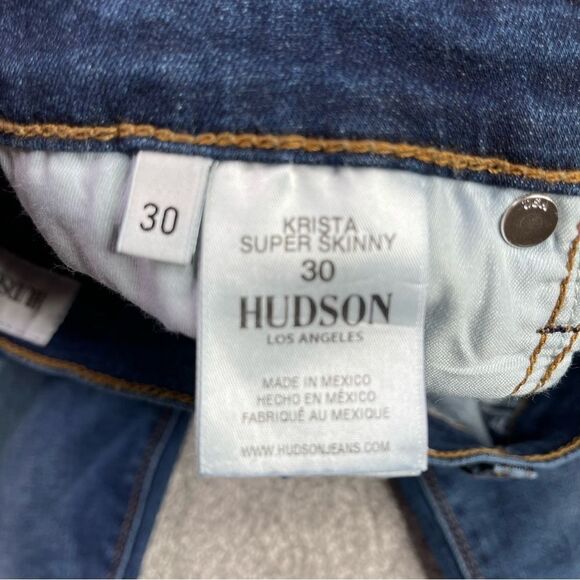 Hudson Krista Jeans Women’s 28* Blue Dark Wash Super Skinny Slim Fit Mid-Rise - Picture 8 of 15